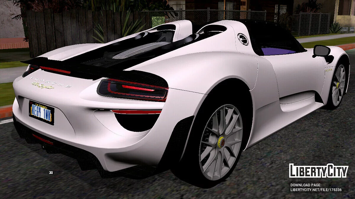Porsche 918 Spyder Weissach Package 2015 (только DFF) / GTA San Andreas (iOS, Android)