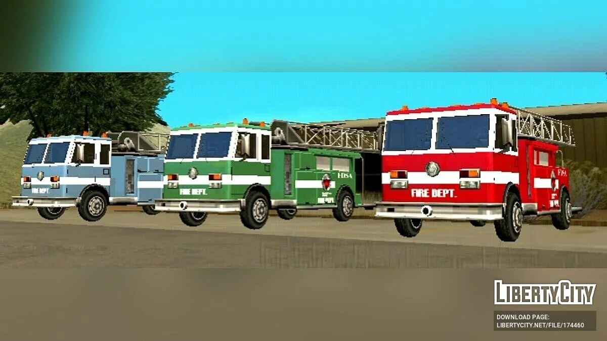 Улучшенные пожарные машины / GTA San Andreas (iOS, Android)