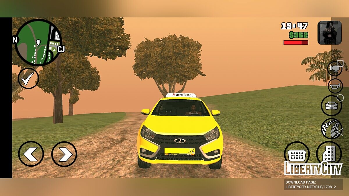 Скачать Lada Vesta Такси для GTA San Andreas (iOS, Android)