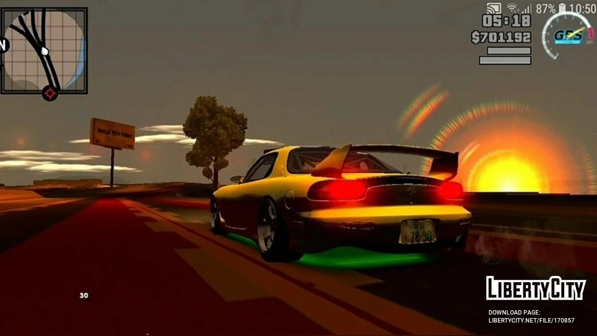 RX7 FD3S Sound Mods-HumanCar / GTA San Andreas (iOS, Android)