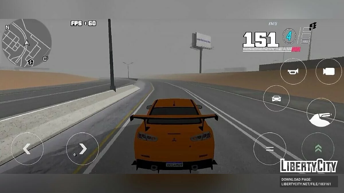 Звук двигателя Mitsubishi Lancer Evolution / GTA San Andreas (iOS, Android)