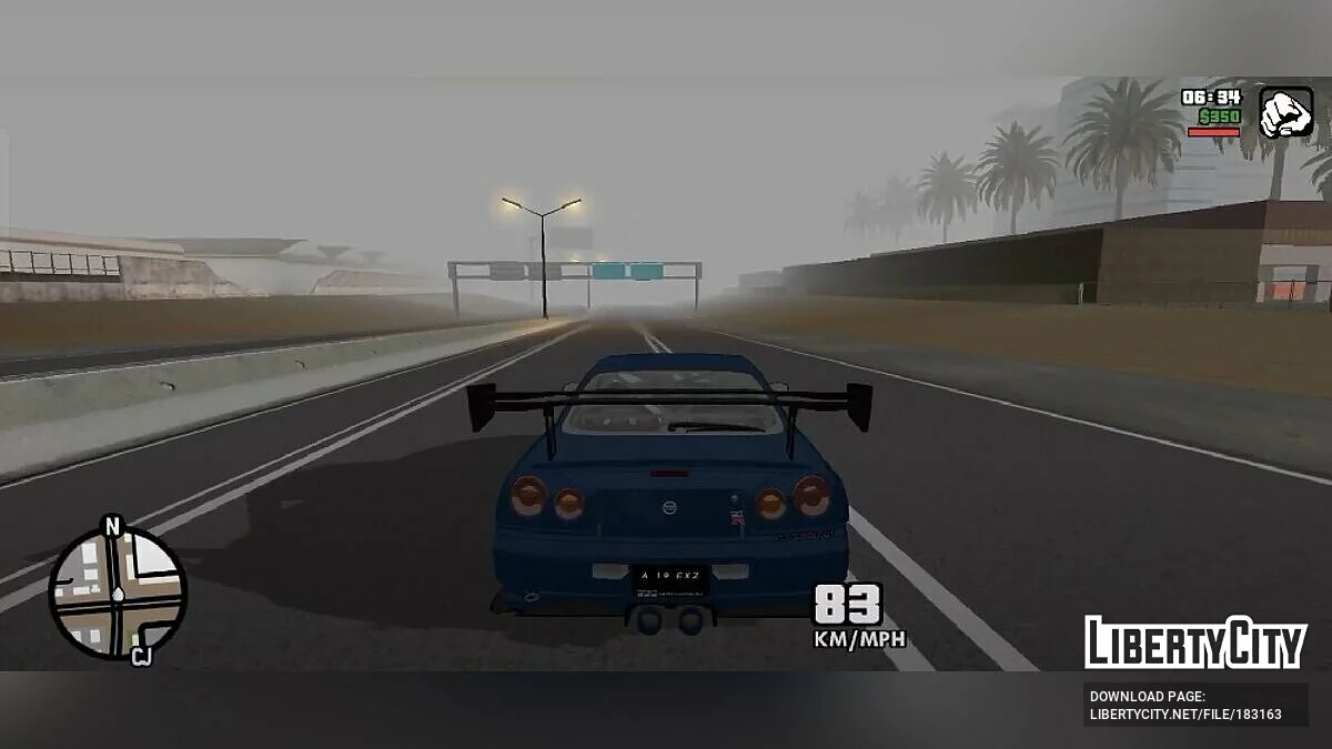 Звук двигателя Nissan GTR R34 RB26 / GTA San Andreas (iOS, Android)