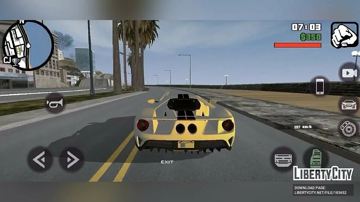 Звук двигателя Ford GT 2017 / GTA San Andreas (iOS, Android)