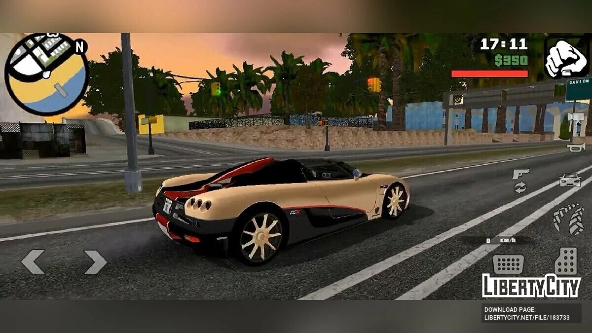 Звук двигателя Koenigsegg CCX / GTA San Andreas (iOS, Android)