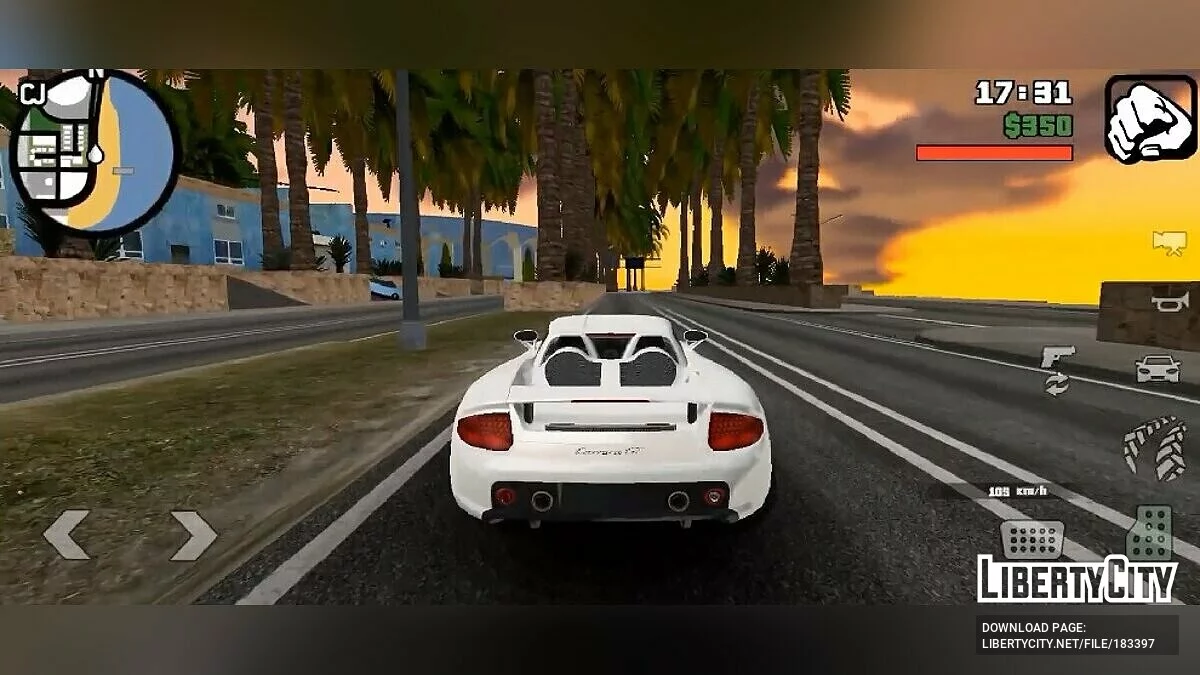 Звук двигателя Porsche Carerra GT / GTA San Andreas (iOS, Android)