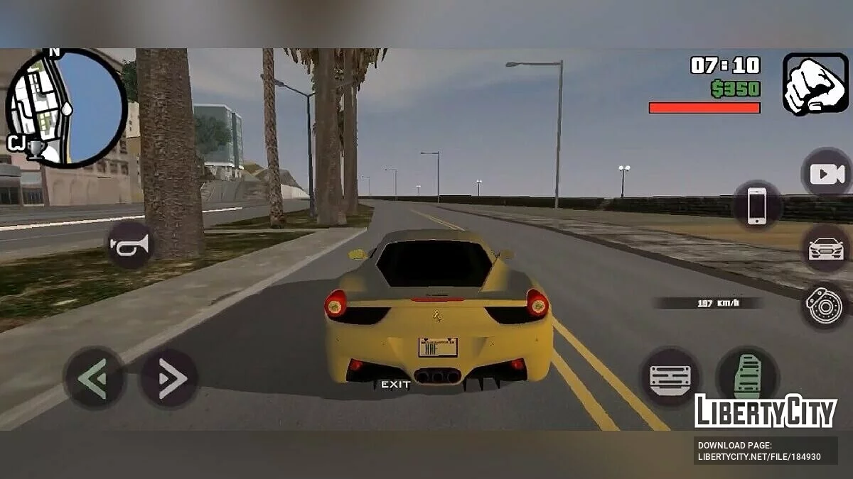 Звук двигателя Ferrari 458 Italia V8 / GTA San Andreas (iOS, Android)