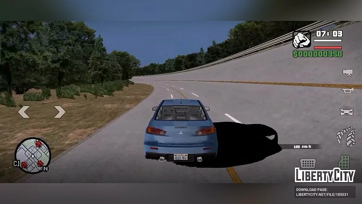 Звук двигателя Mitsubishi Lancer Evolution / GTA San Andreas (iOS, Android)