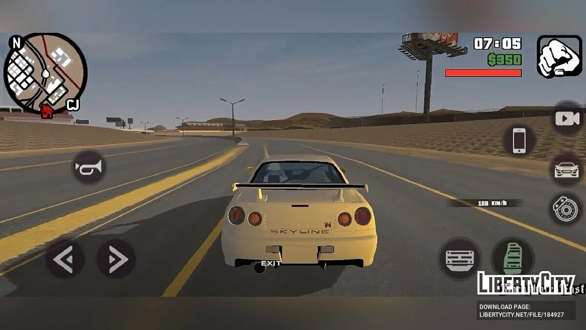 Звук двигателя Skyline R34 / GTA San Andreas (iOS, Android)