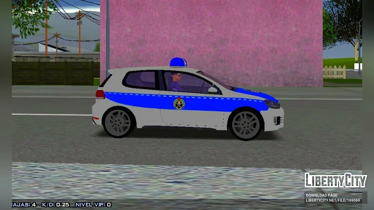 Volkswagen Golf MK 6 — полиция Палестины / GTA San Andreas (iOS, Android)