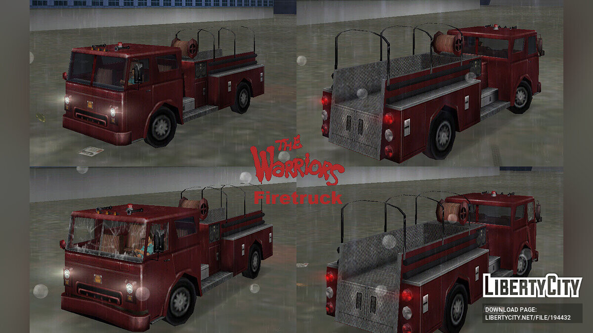 Замена машины Firetruck (firetruk.dff, firetruk.dff) в GTA Vice City (12  файлов)