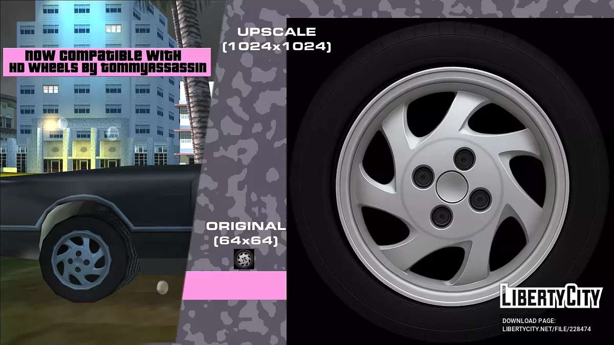 Обновлённые Колёса (ИИ Переработка) (Теперь с HD Wheels) / GTA Vice City