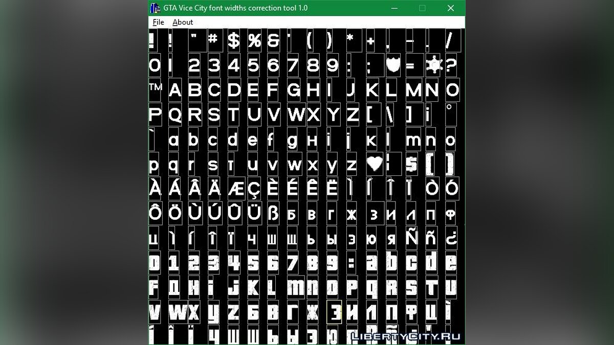 Скачать Vice City font withts Correction Tool для GTA Vice City