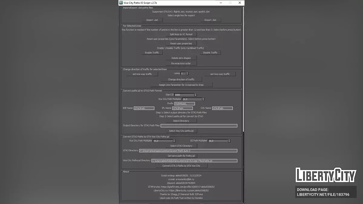 Vice City Paths IO Script v. 2.7f [MAXScript] / GTA Vice City