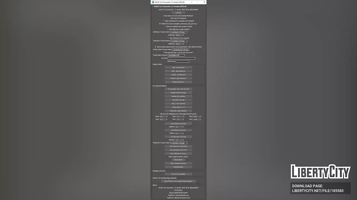 SA2VC Car Converter 1.3 40.2025 [MAXScript] / GTA Vice City