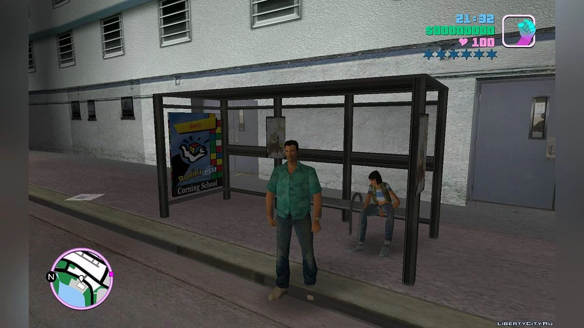 HQ VC Bus Shelter v2 / GTA Vice City