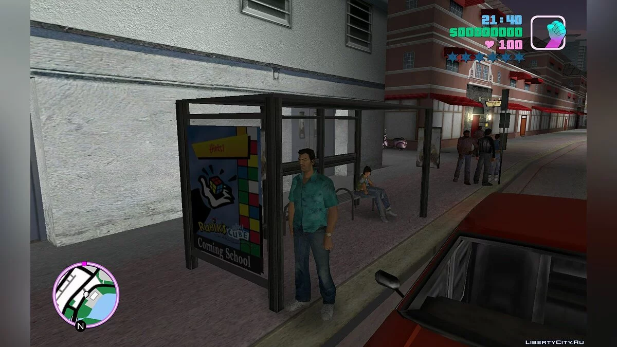 HQ VC Bus Shelter v2 / GTA Vice City