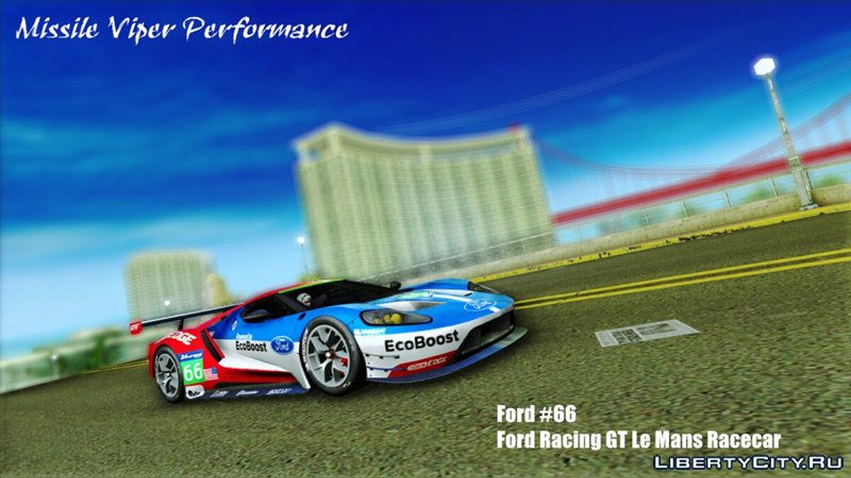 Скачать Ford #66 Ford Racing GT Le Mans Racecar для GTA Vice City