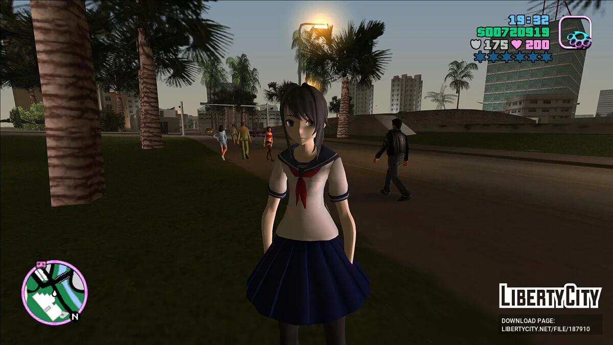 Яндере-тян из Yandere Simulator / GTA Vice City