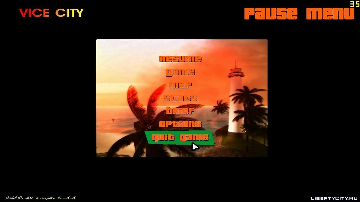 Квадратный радар и новое меню / GTA Vice City