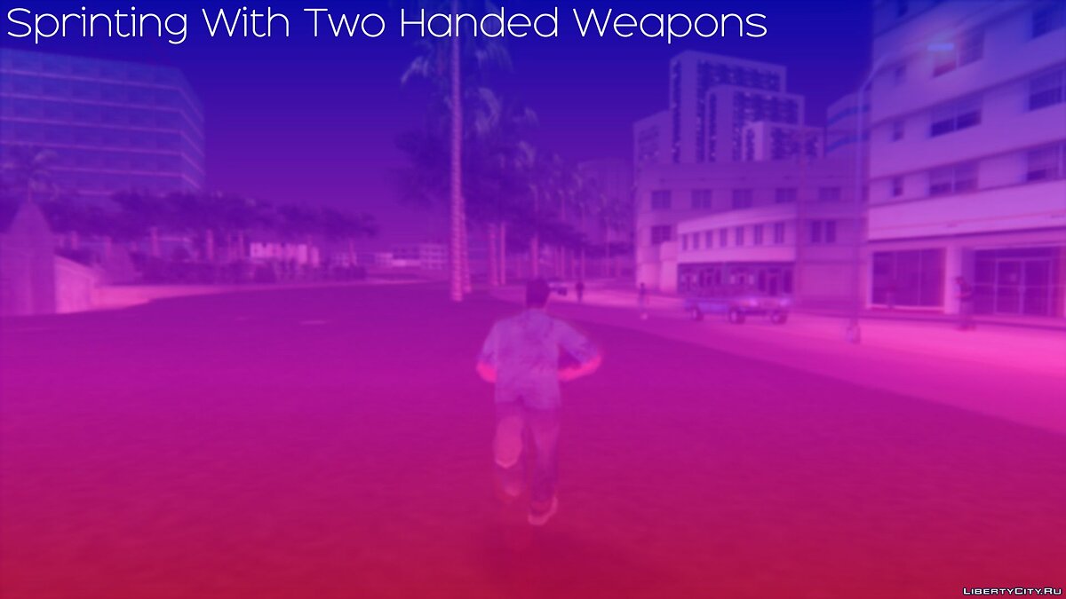Sprinting With Two Handed Weapons [VC] для GTA Vice City - Картинка #1