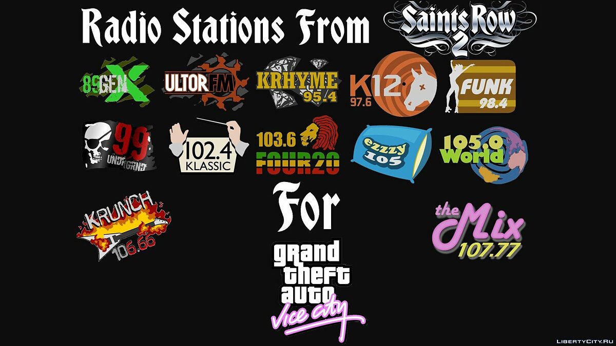 Скачать Radio Stations from Saints Row 2 для GTA Vice City