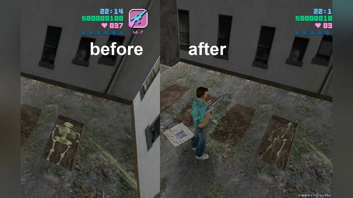 Улучшенный скелет в Маленьком Гаити / GTA Vice City