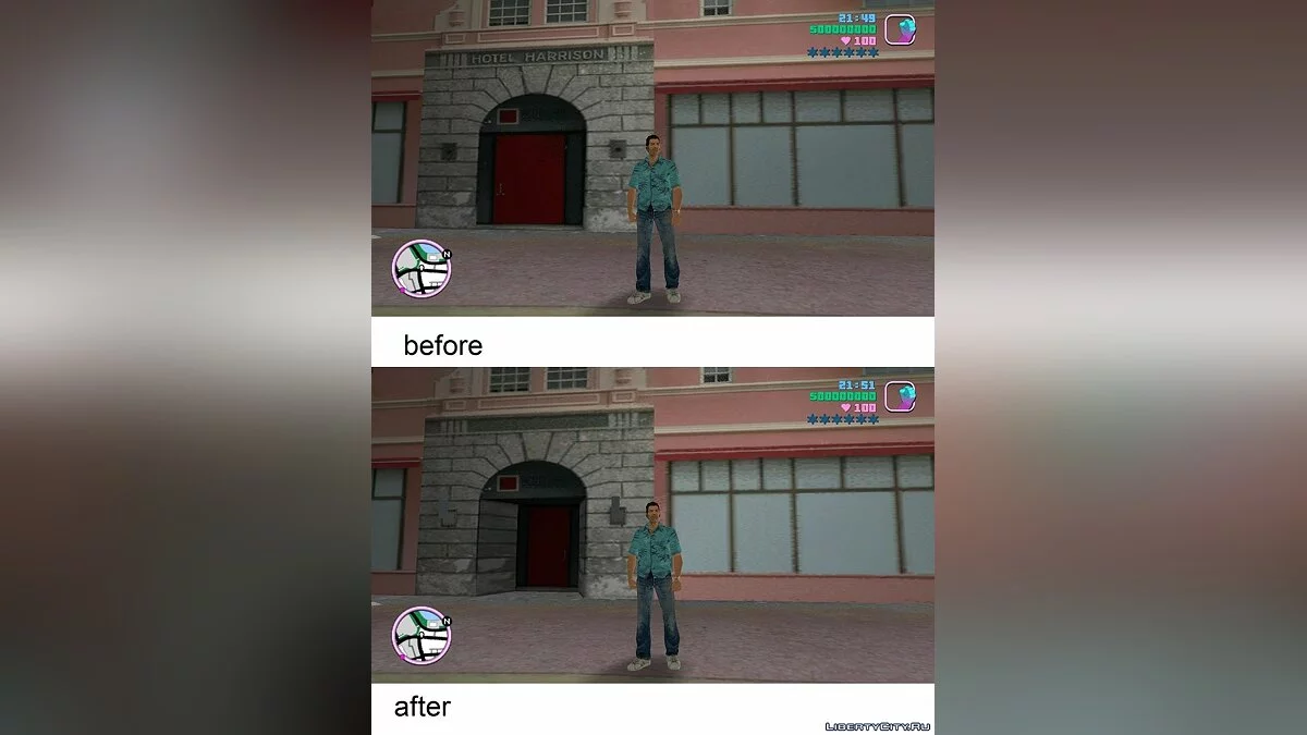 Проработанные входы \"Отеля Харрисона\" / GTA Vice City