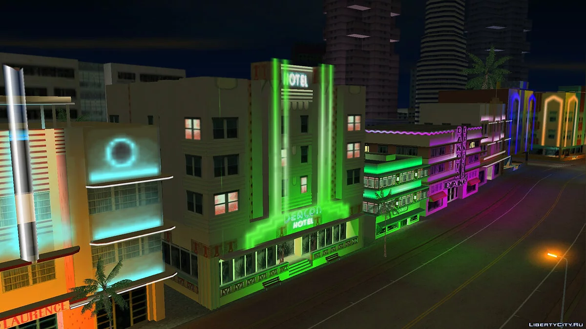 Неоновые огни + исправление (из Vice City Stories) / GTA Vice City
