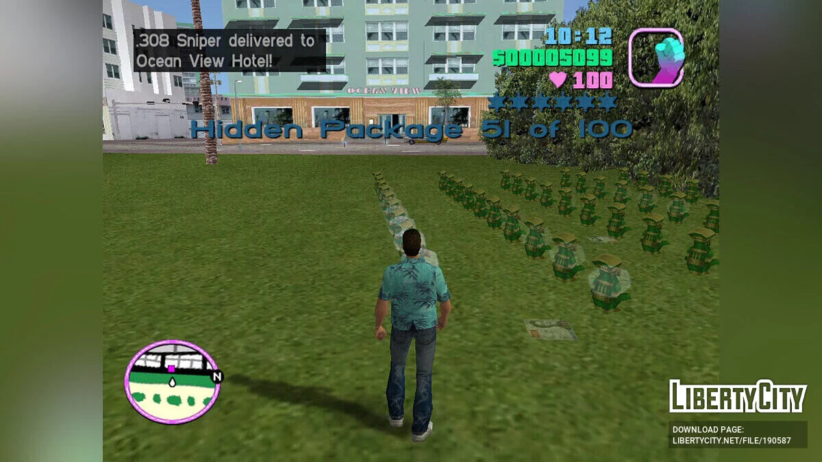 100 спрятанных пакетов в одном месте / GTA Vice City