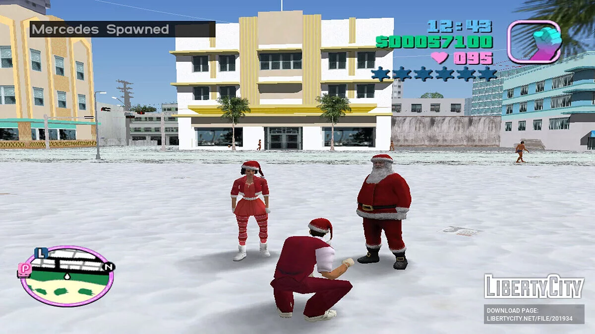 Рождество с Мерседесом, Сантой и санями Санты / GTA Vice City
