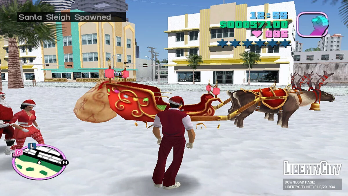 Рождество с Мерседесом, Сантой и санями Санты / GTA Vice City