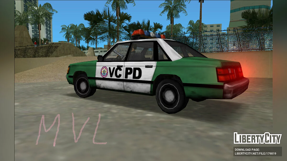 Изменённые декали для полицейской машины / GTA Vice City