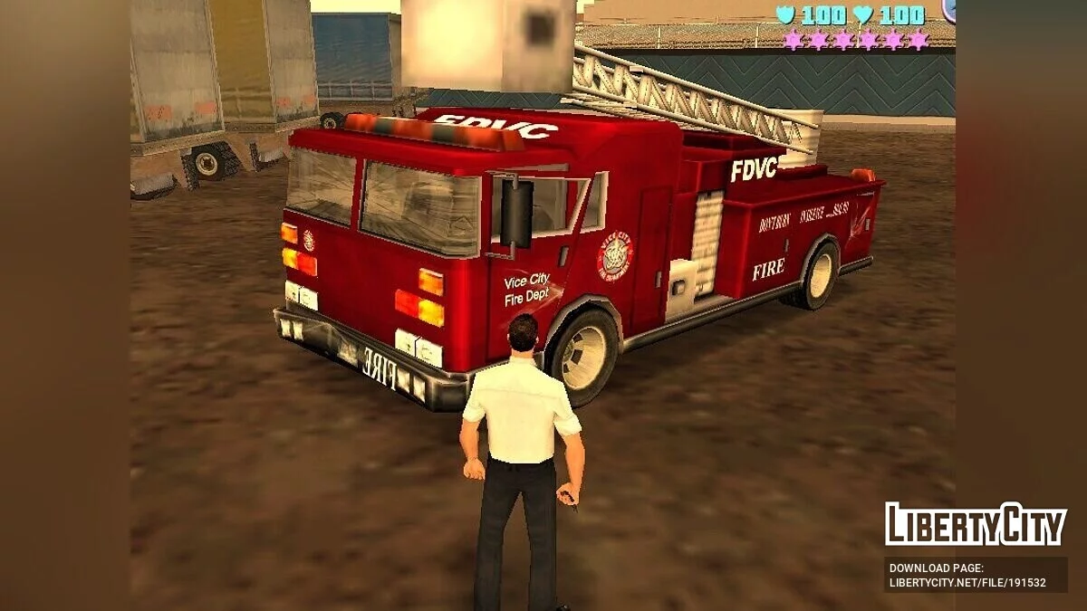 Пожарная машина со спасательной лестницей / GTA Vice City