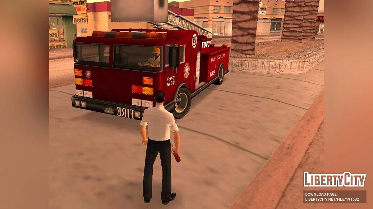 Пожарная машина со спасательной лестницей / GTA Vice City