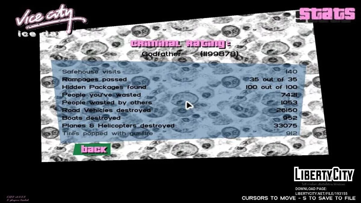 Модифицированное сохранение на 100% / GTA Vice City