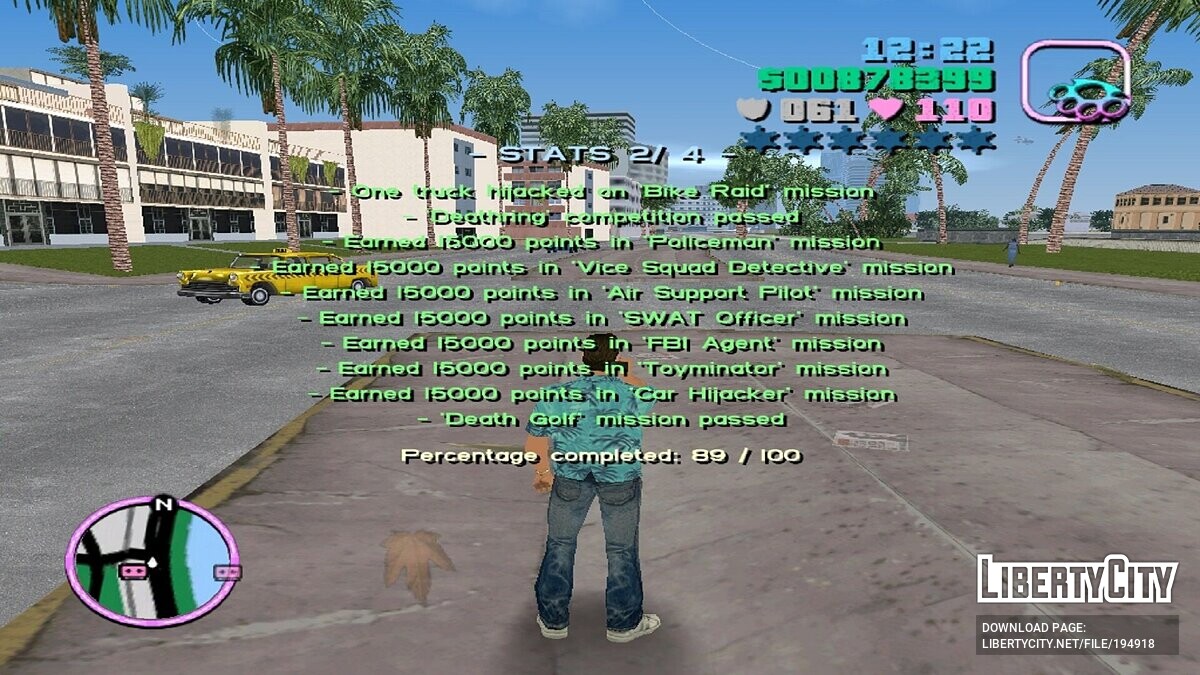 Скачать Сохранение на 100 процентов для Big Mission Pack Mod (reVC) для GTA Vice  City