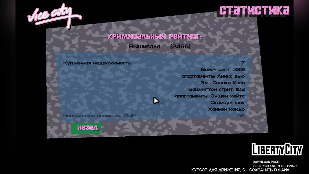 Пройдены все доп. миссии в начале игры (сюжет не тронут) / GTA Vice City