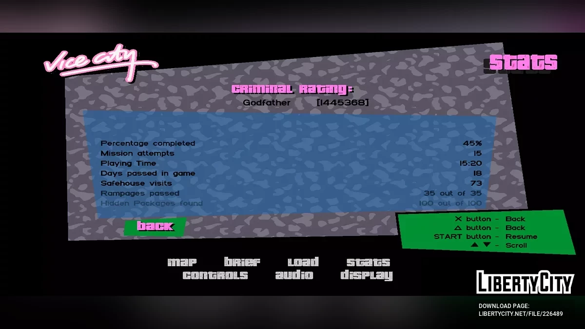 Стартовый сейв до первой миссии (45%) / GTA Vice City