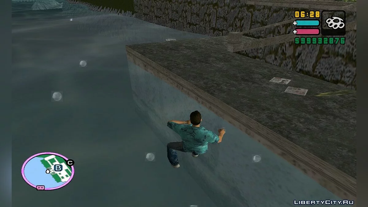 Плавание в GTA VC с новой анимацией / GTA Vice City