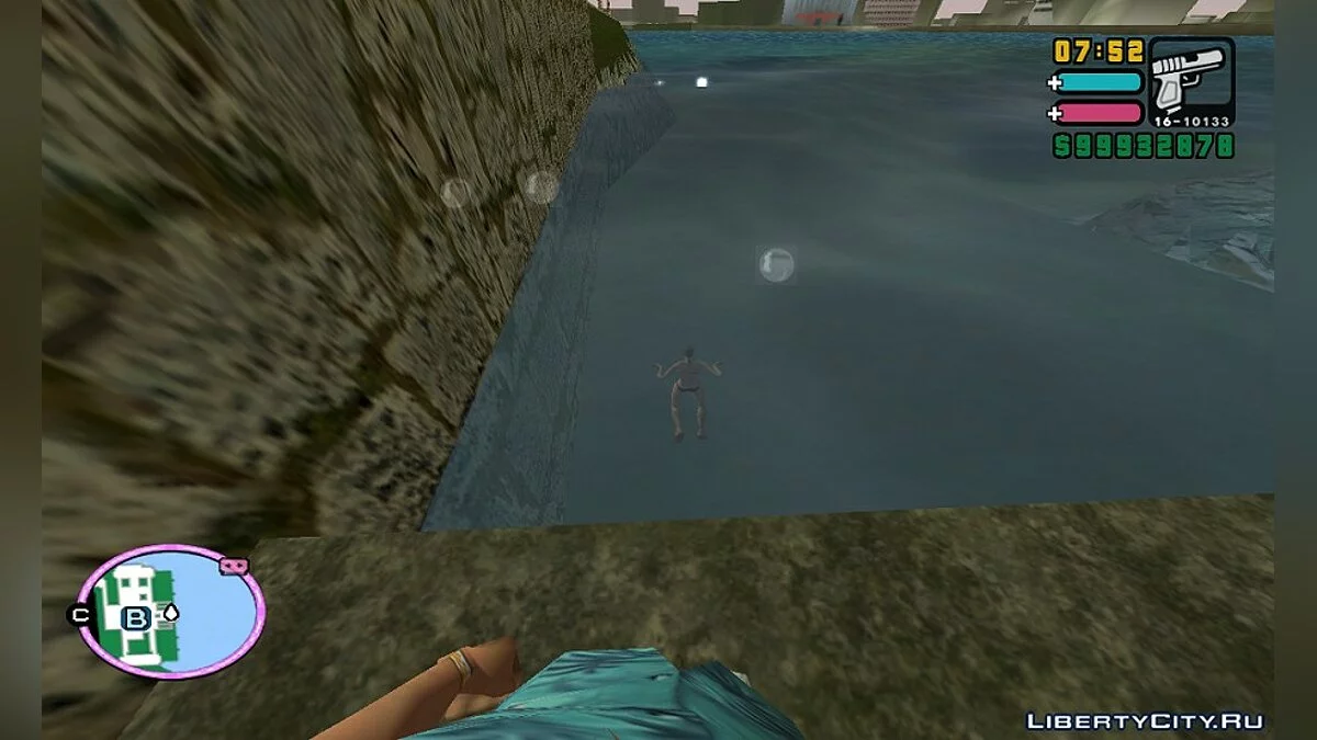 Плавание в GTA VC с новой анимацией / GTA Vice City