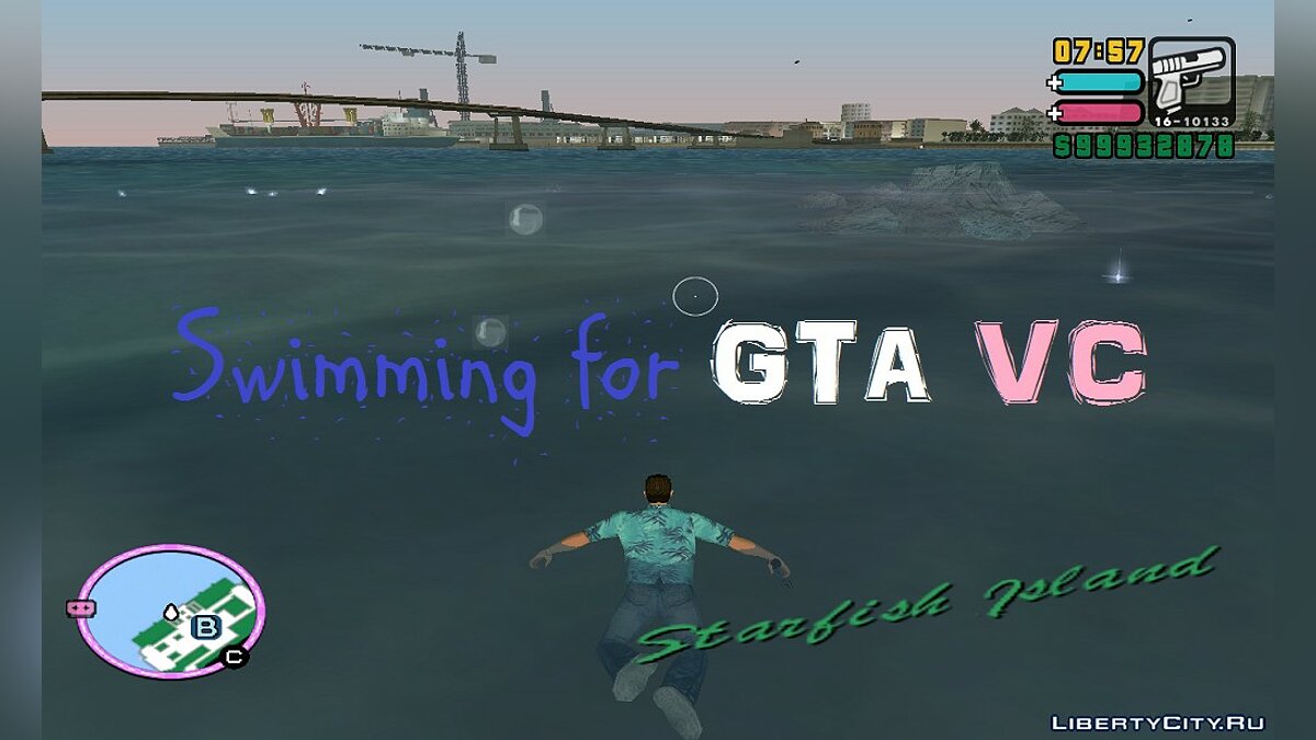 Скачать Плавание в GTA VC с новой анимацией для GTA Vice City