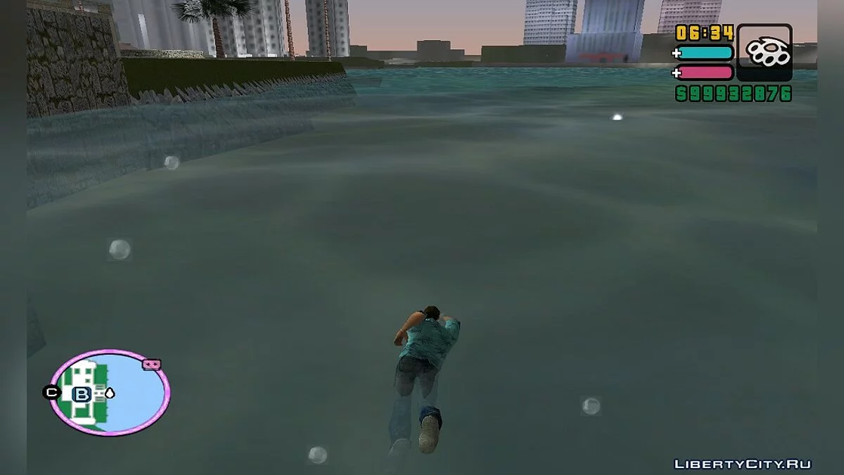 Плавание в GTA VC с новой анимацией / GTA Vice City