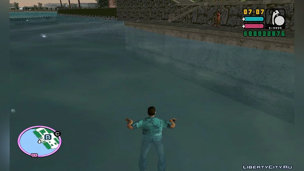 Плавание в GTA VC с новой анимацией / GTA Vice City