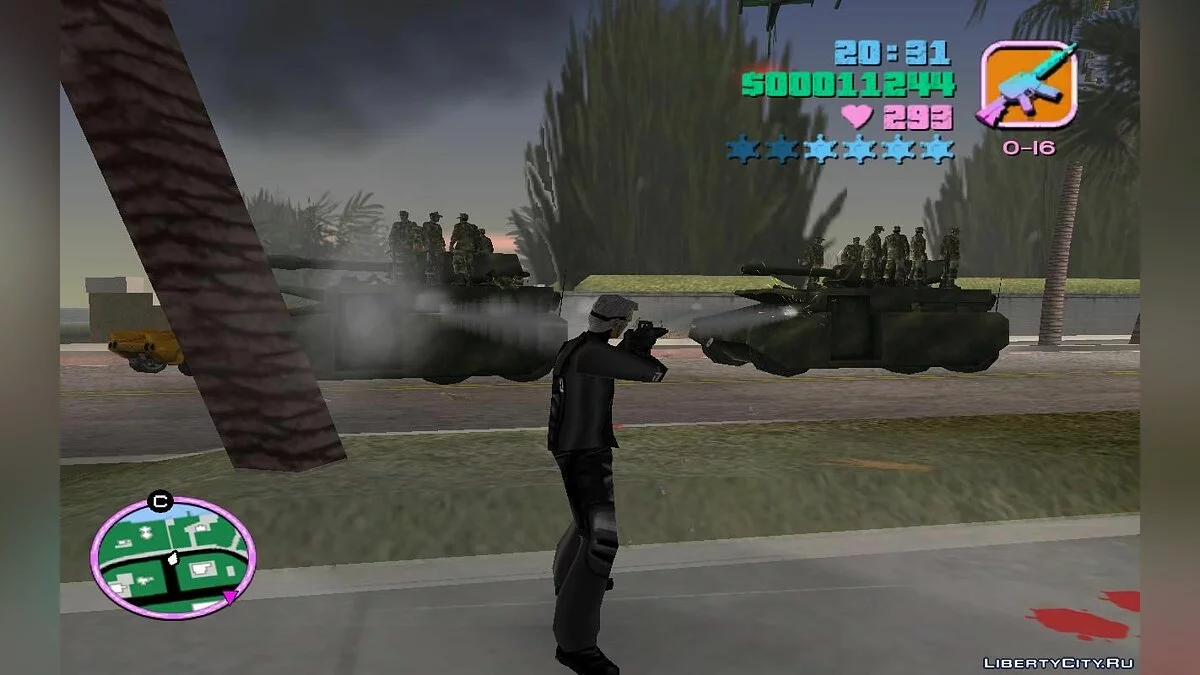 Танки с солдатами наверху, патрулирующие городские дороги (VC) 2.3 / GTA Vice City