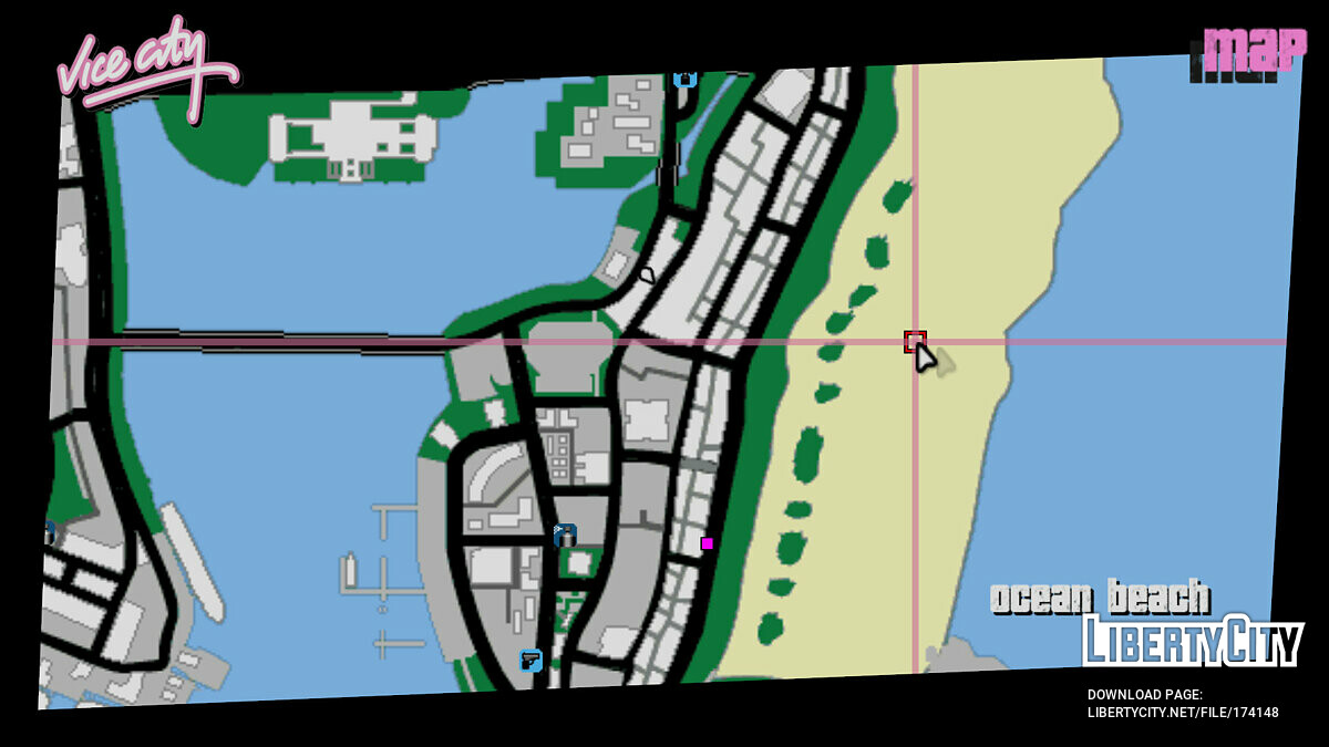 Redesigned map in the game menu for GTA Vice City - Картинка #2