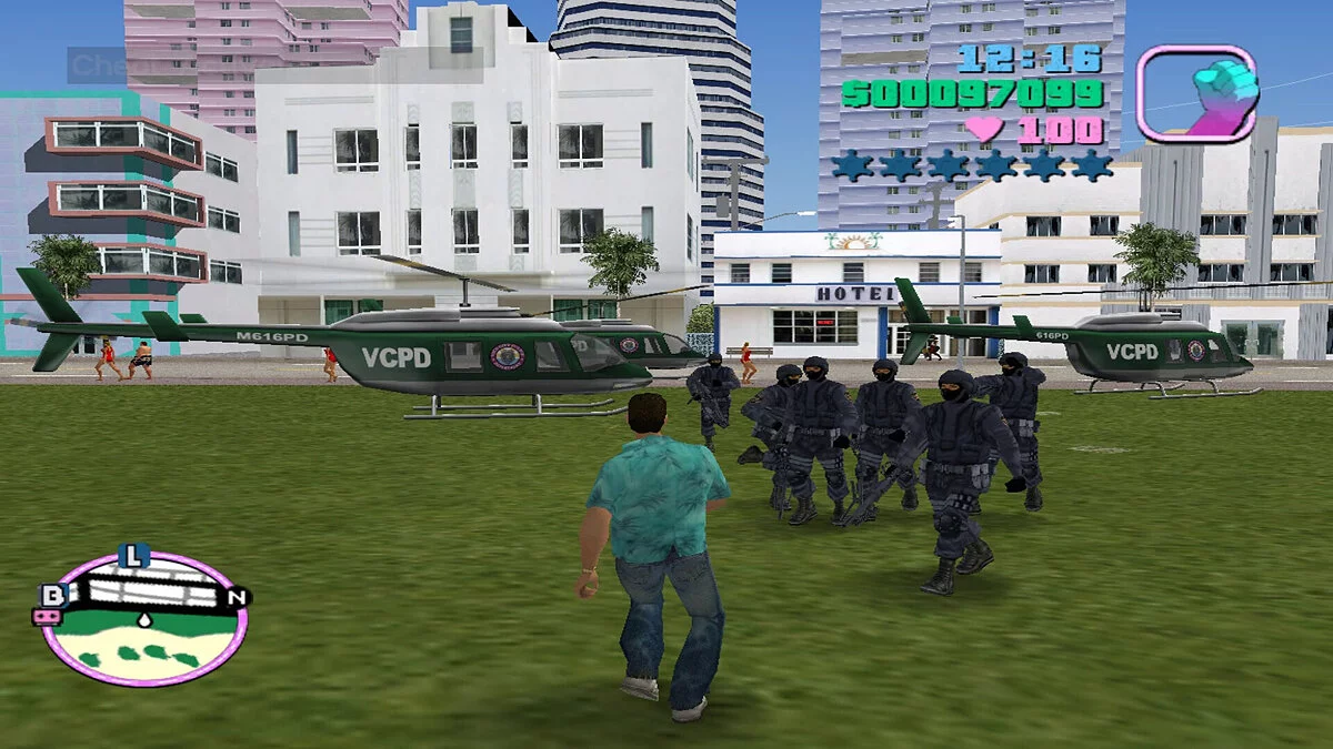 Телохранители из SWAT на вертолёте / GTA Vice City
