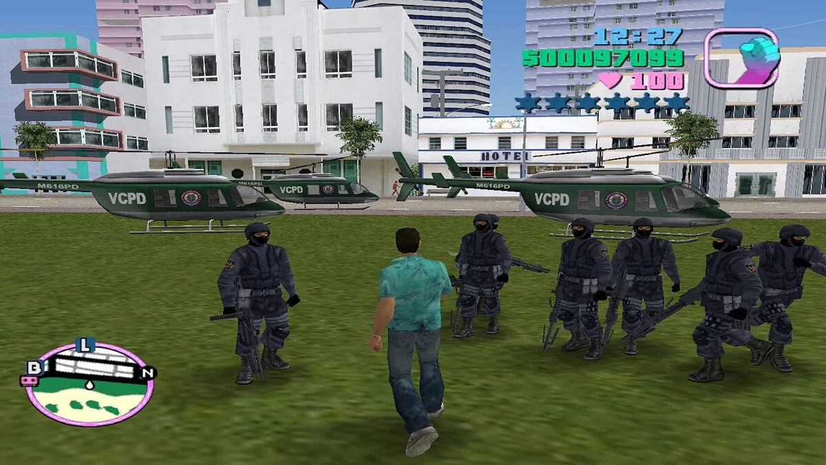 Телохранители из SWAT на вертолёте / GTA Vice City