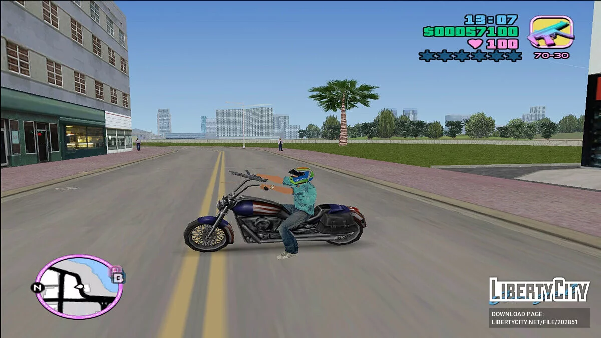 Возможность кататься со шлемом / GTA Vice City