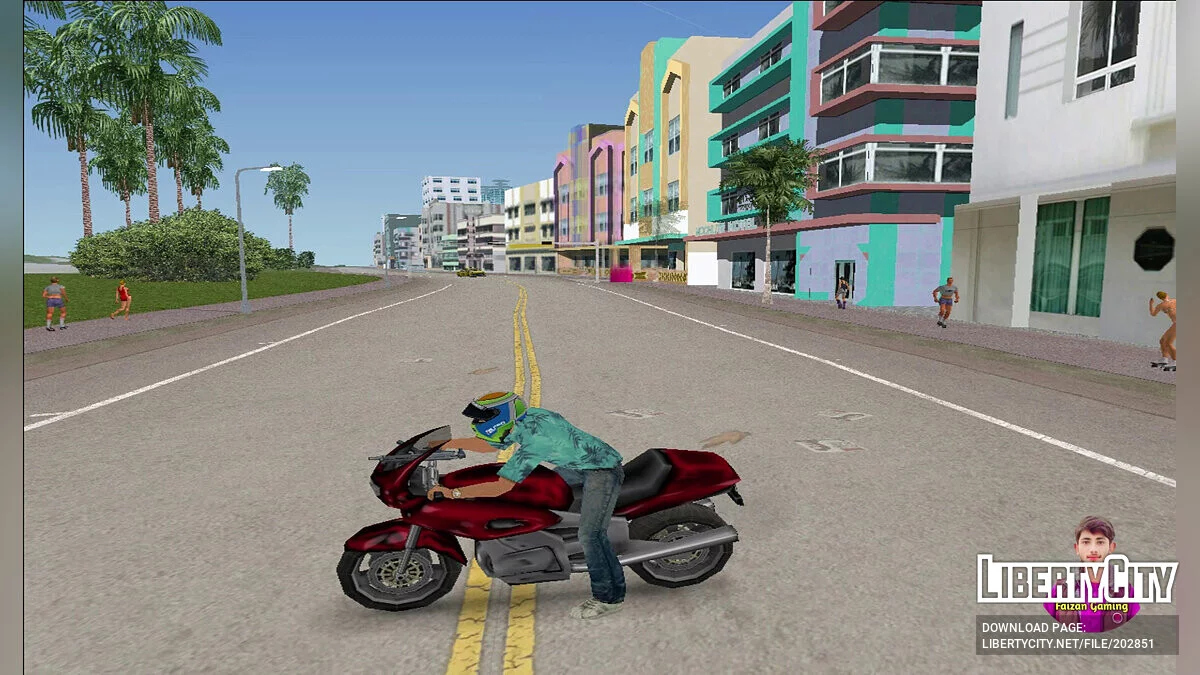 Возможность кататься со шлемом / GTA Vice City
