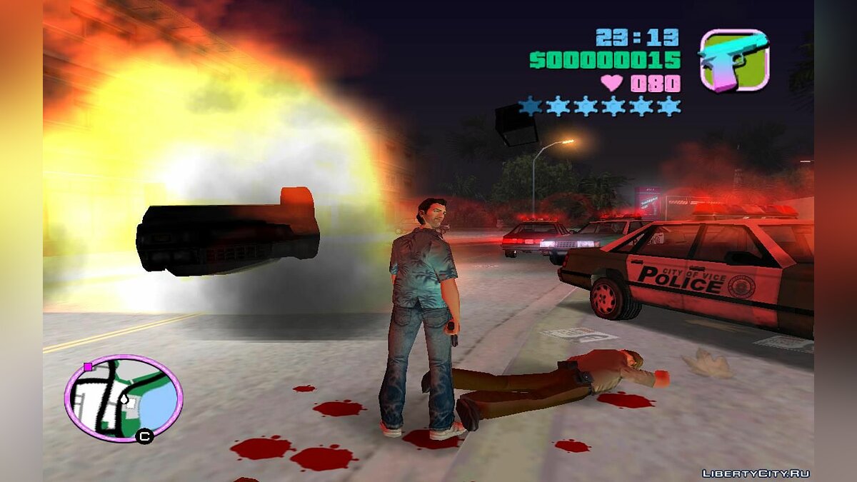 Игра без полиции, неуязвимость, бесконечные патроны и бег v1.0 для GTA Vice City - Картинка #1